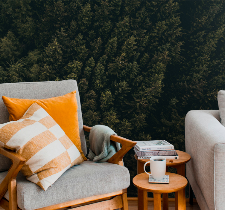 Mural de naturaleza dosel de vegetación exuberante - TenVinilo