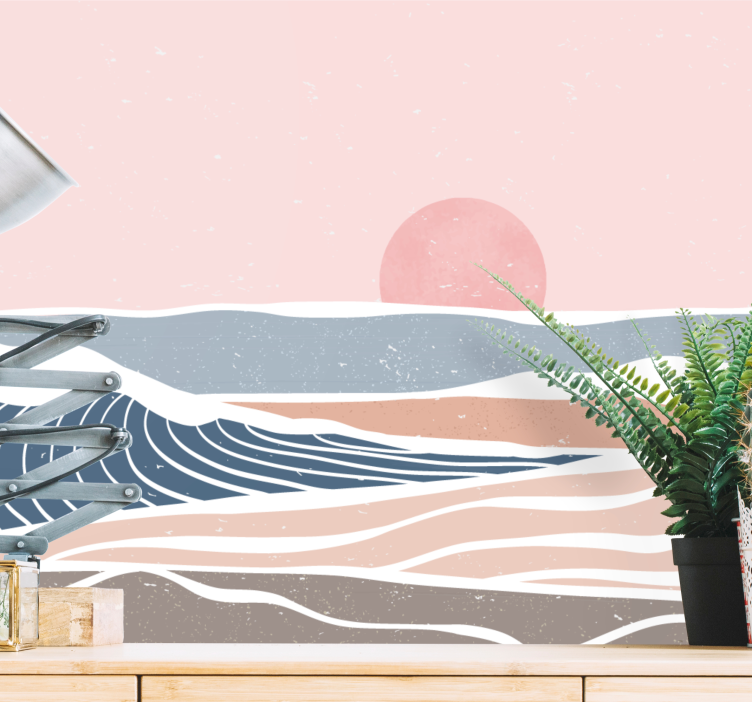 Mural de naturaleza escena costera serena - TenVinilo