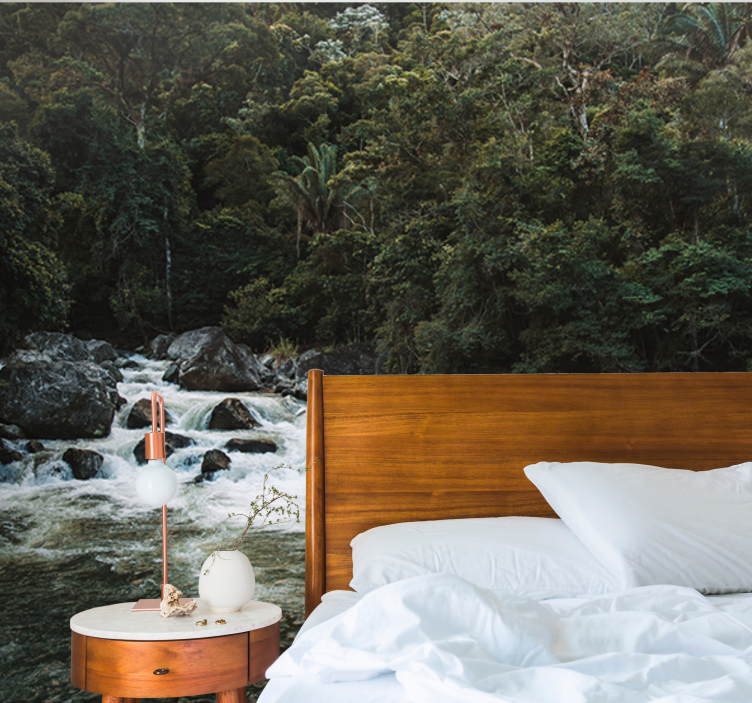 Mural de naturaleza escena serena del río - TenVinilo