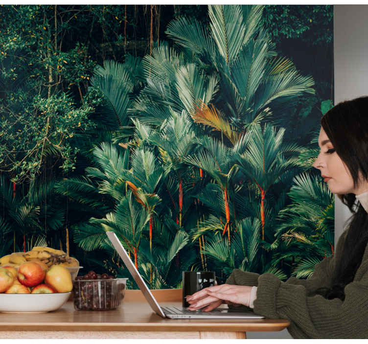 Mural de naturaleza follaje de palma exótica - TenVinilo