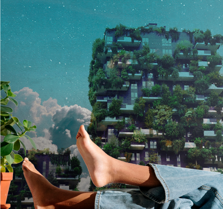 Mural de naturaleza jardín vertical verde - TenVinilo