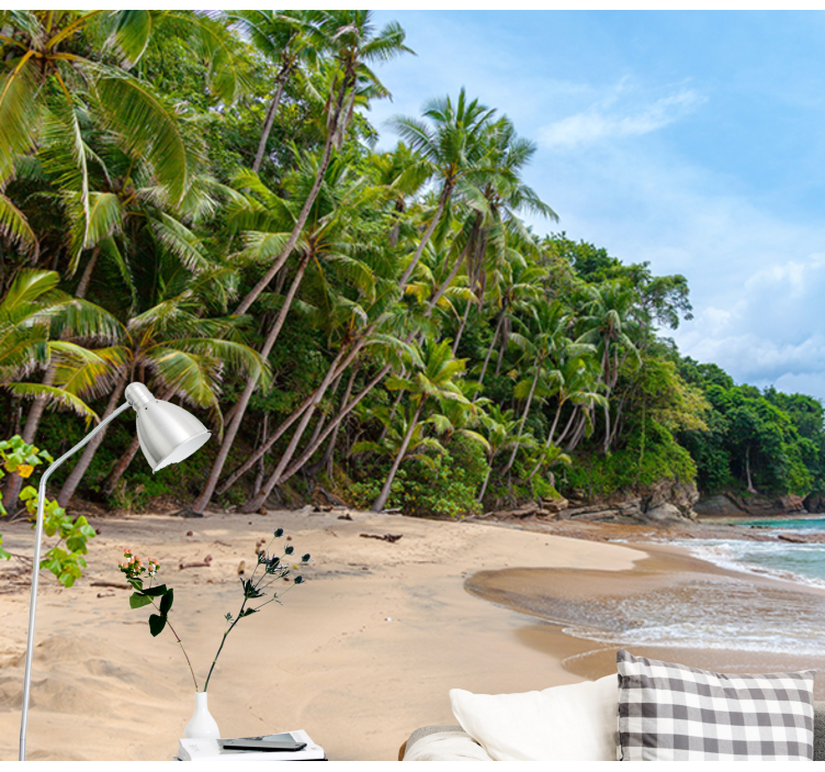 Mural de naturaleza oasis de la costa tropical - TenVinilo