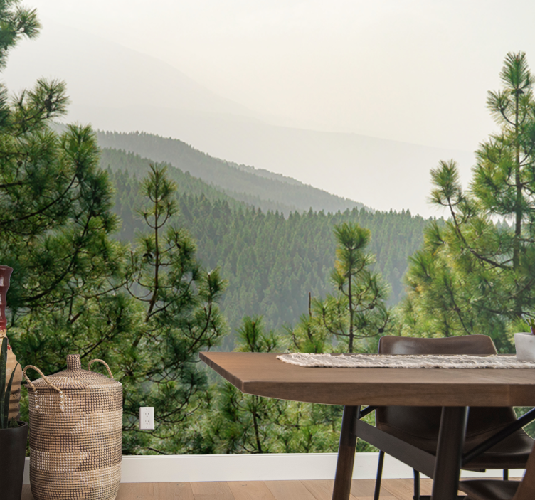 Mural de naturaleza paisaje de vegetación exuberante - TenVinilo