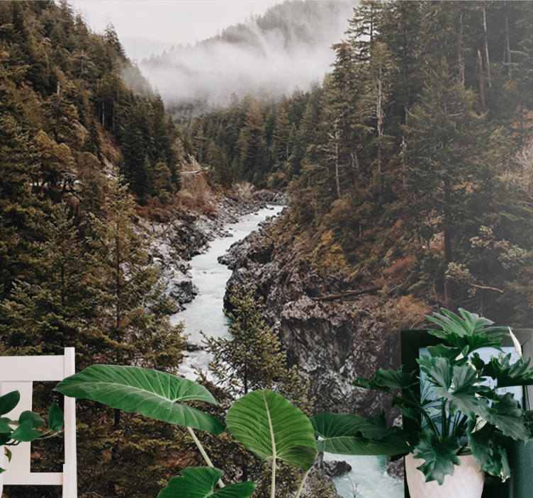 Mural de naturaleza paisaje del río majestuoso - TenVinilo