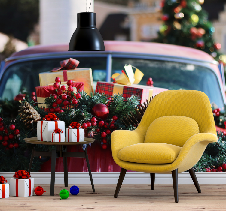 Mural de navidad regalos festivos para las fiestas - TenVinilo