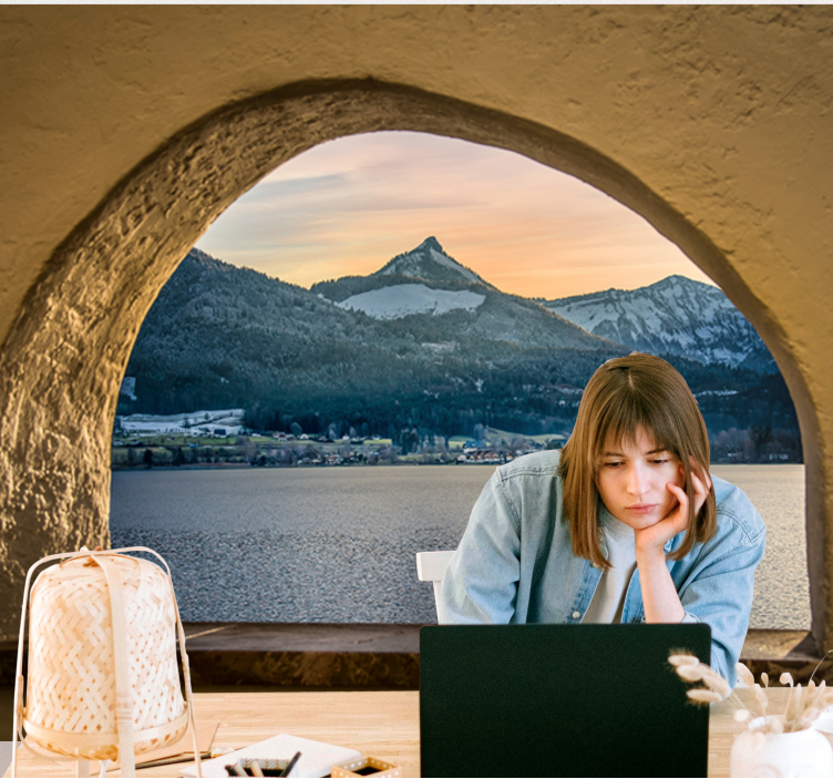 Mural de paisajes lago alpino vista - TenVinilo