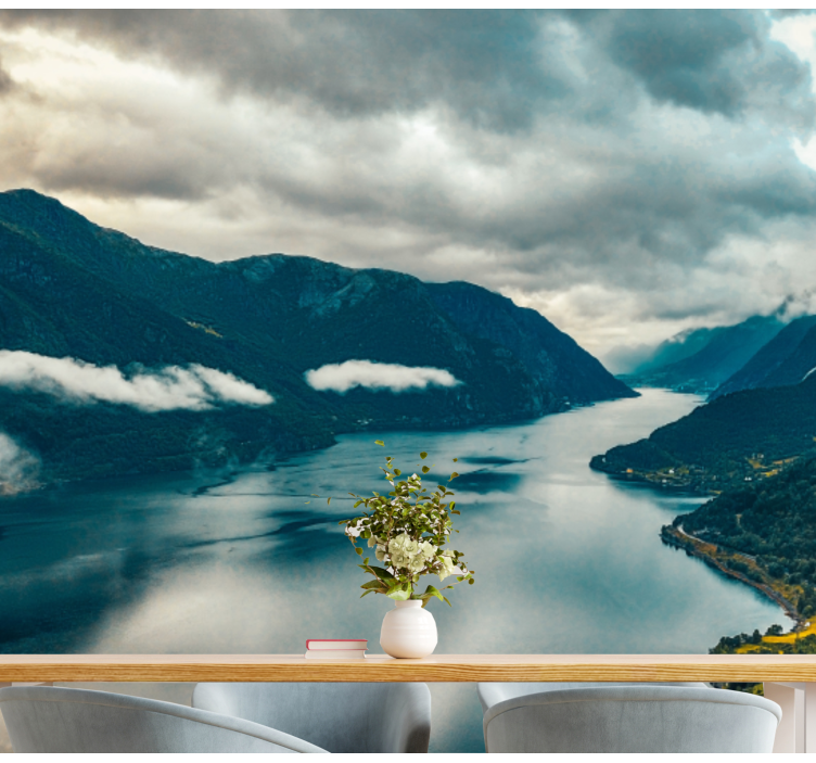 Mural de paisajes lago de montaña espejo - TenVinilo