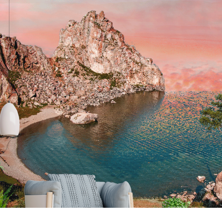 Mural de paisajes perspectiva del océano tranquilo - TenVinilo