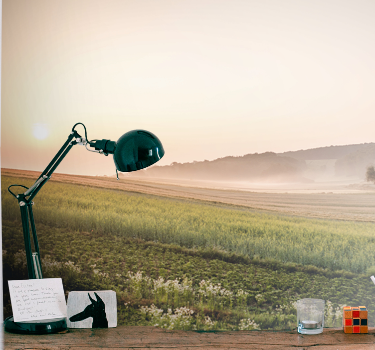 Mural de paisajes prados verdes tranquilos - TenVinilo