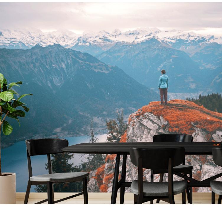 Mural de paisajes serenidad de montañas - TenVinilo