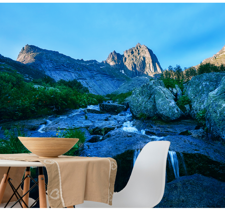 Mural de paisajes vista de arroyo de montaña - TenVinilo