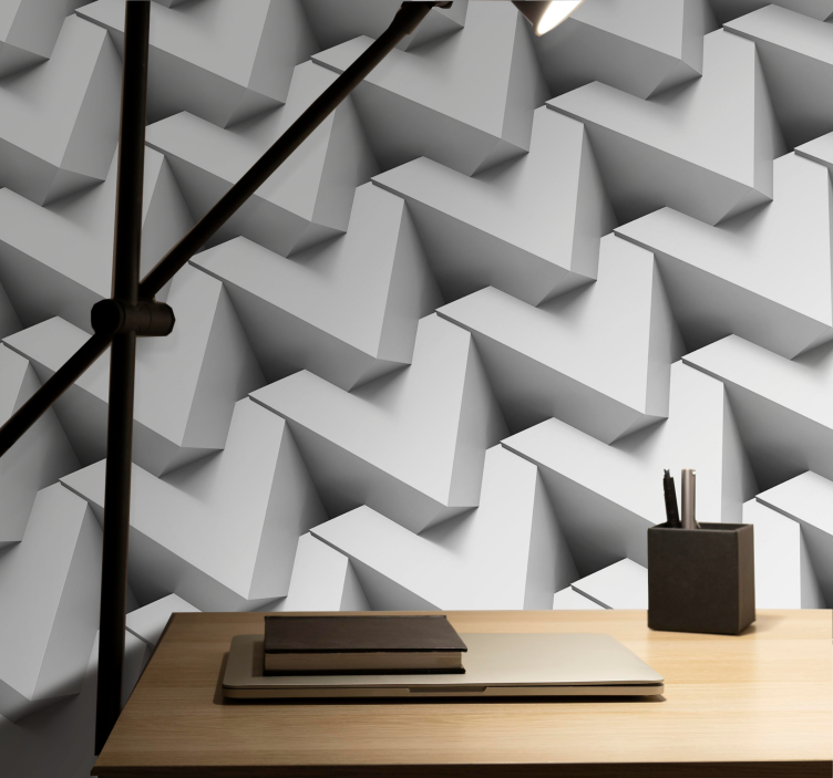 Mural de textura chevron tridimensional - TenVinilo