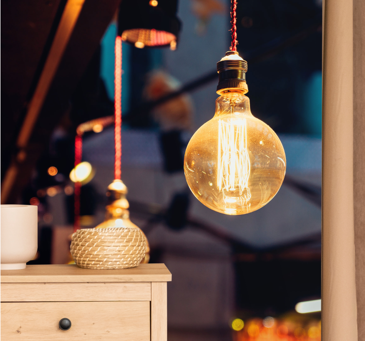 Mural de texturas lámpara vintage - TenVinilo