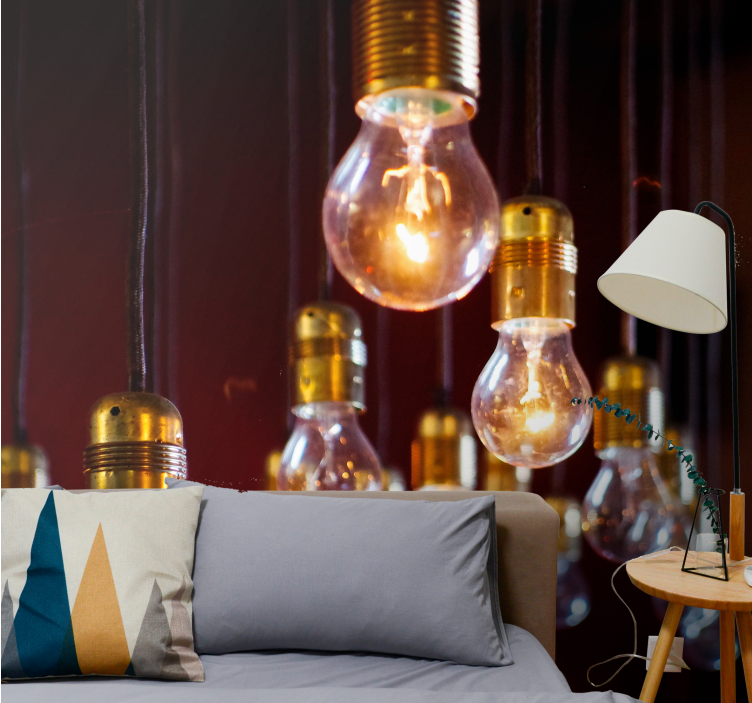 Mural de vehículos lámpara de bombillas edison - TenVinilo