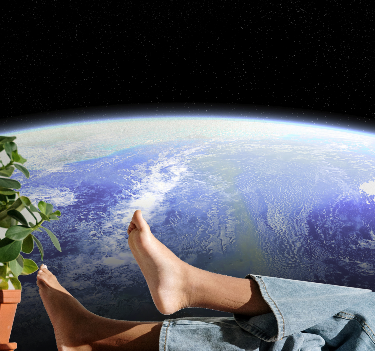 Mural del espacio la tierra desde arriba - TenVinilo