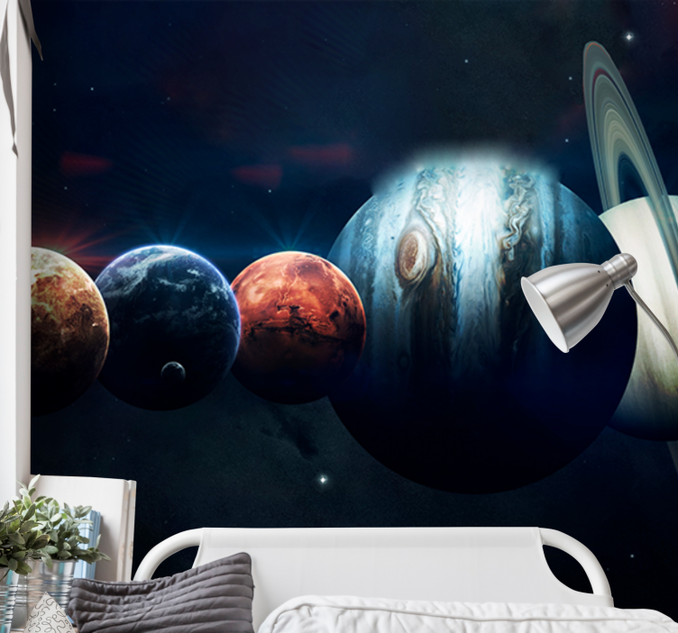 Mural del espacio planetas en órbita - TenVinilo