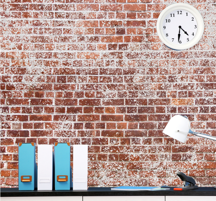 Mural efecto ladrillo pared texturizada roja - TenVinilo