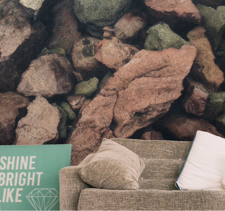 Mural efecto piedra patrón de textura rocosa - TenVinilo