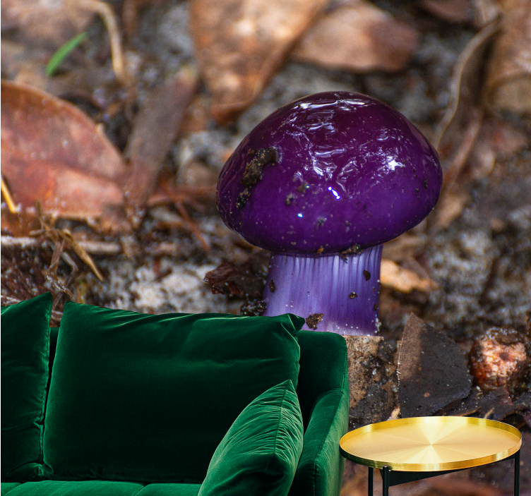 Mural flores brote de champiñón morado - TenVinilo