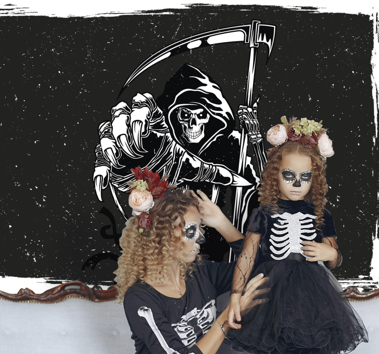 Mural halloween ilustración del grim reaper - TenVinilo