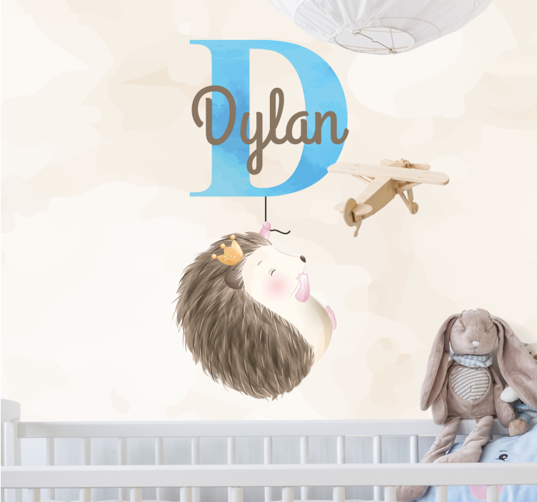 Mural infantil diseño de erizo tierno - TenVinilo