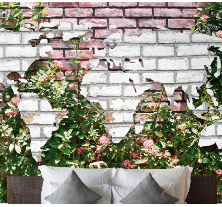 Mural mapamundi mapa del mundo en flor - TenVinilo