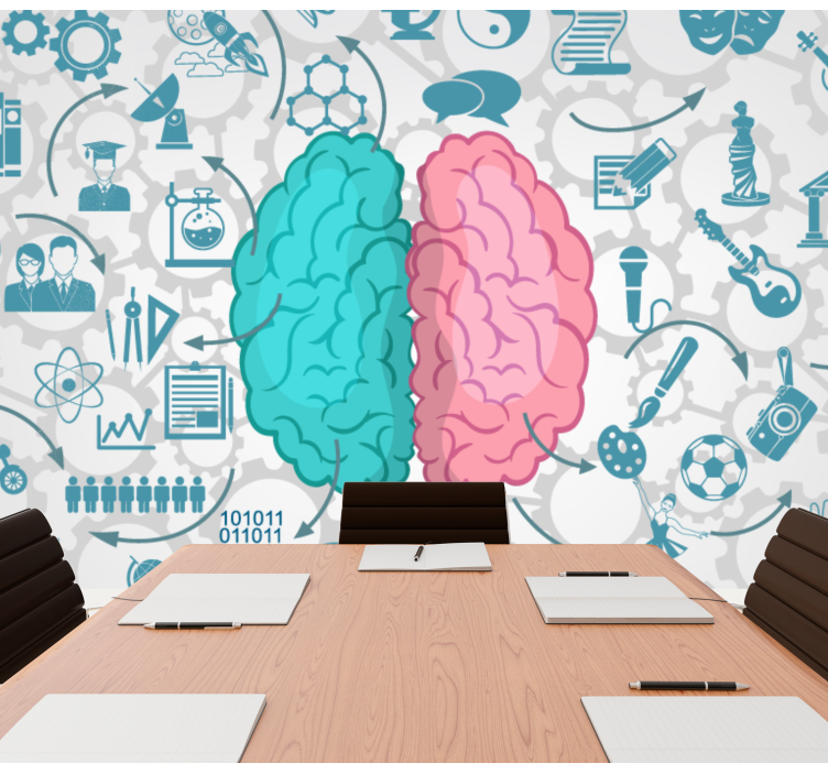 Mural moderno concepto cerebral creativo - TenVinilo