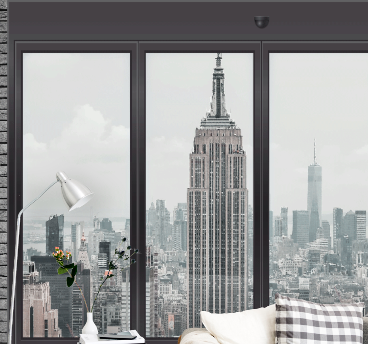 Mural new york skyline urbano empire state - TenVinilo