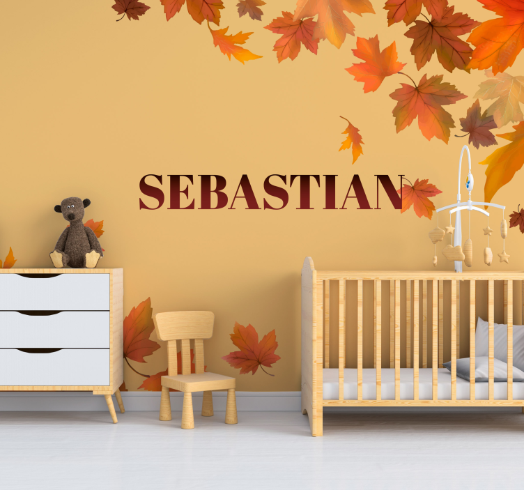 Fotomural personalizable Hojas de otoño personalizadas - TenVinilo