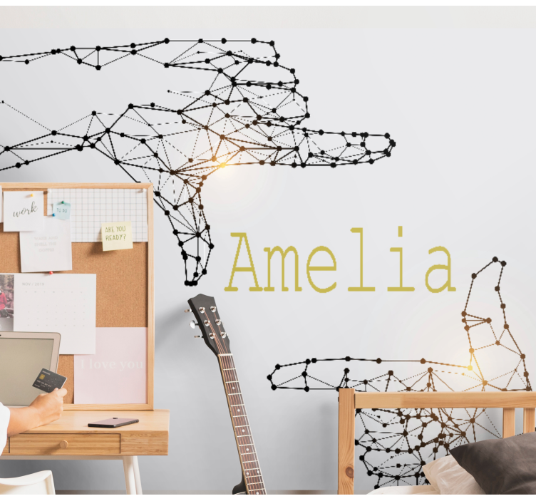 Fotomural juveniles Patrón geométrico y dedo - TenVinilo