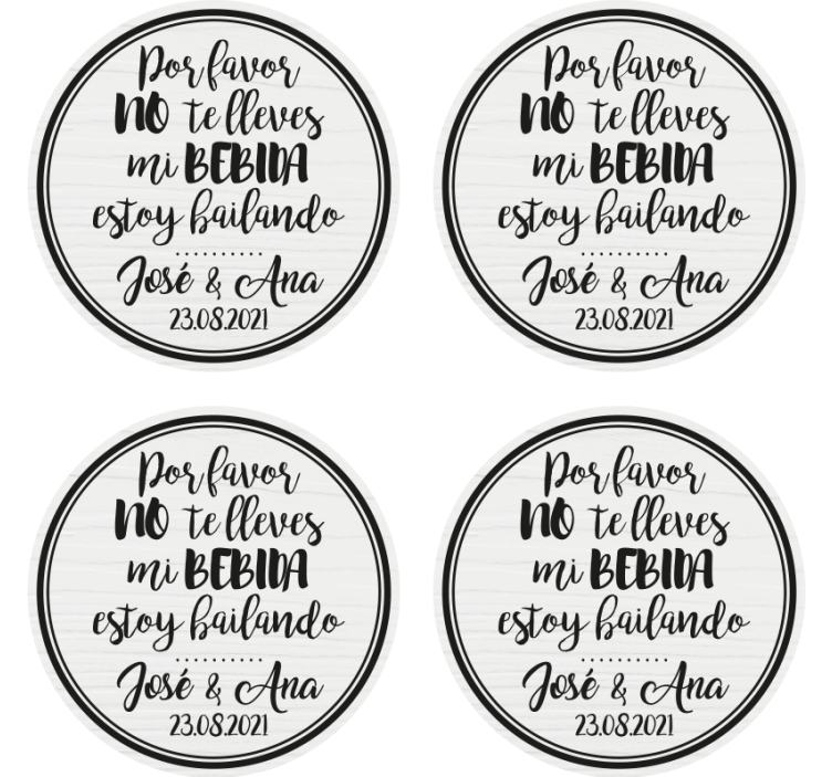 Posavasos boda No te lleves mi bebida - TenVinilo