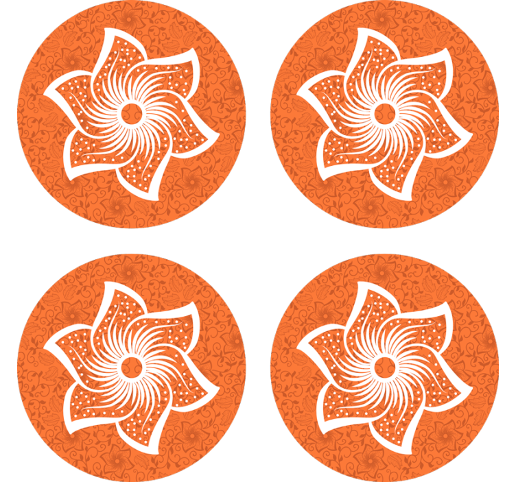 Portavasos cerveza flora naranja estilosa - TenVinilo