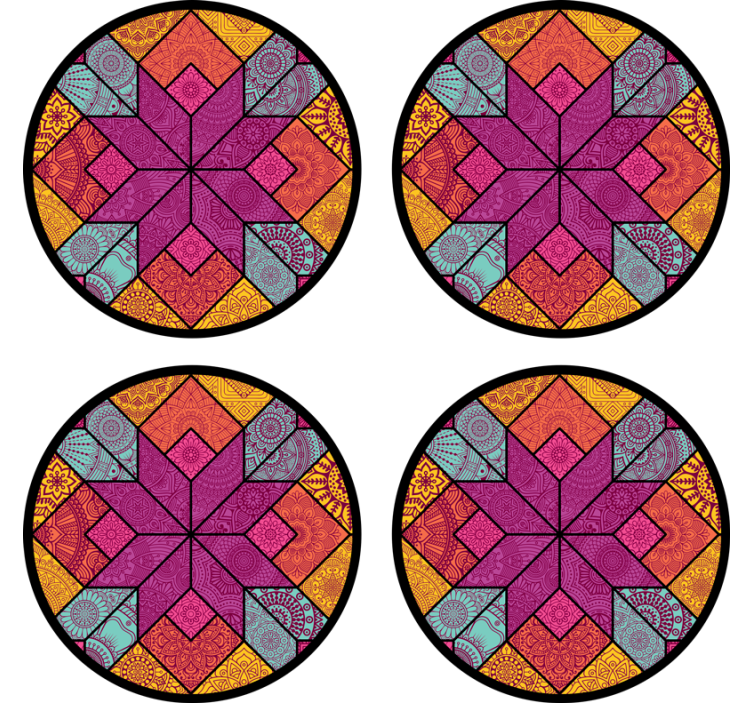 Portavasos diseño geométrico vibrante - TenVinilo