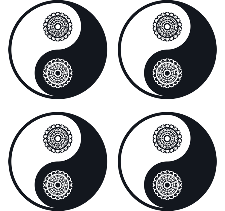 Portavasos frikis patrones mandala yin yang - TenVinilo
