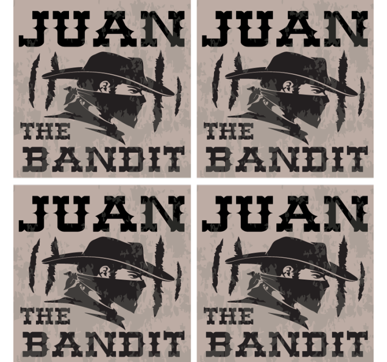 Portavasos vintage silueta de juan bandit - TenVinilo