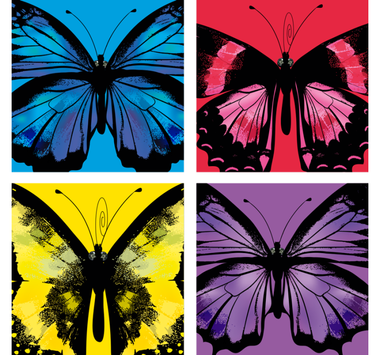 Portavasos frikis diseños de mariposas coloridas - TenVinilo