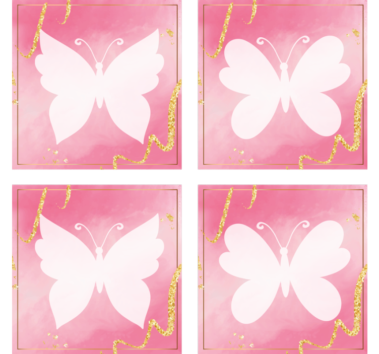 Posavasos de mariposas rosadas - TenVinilo
