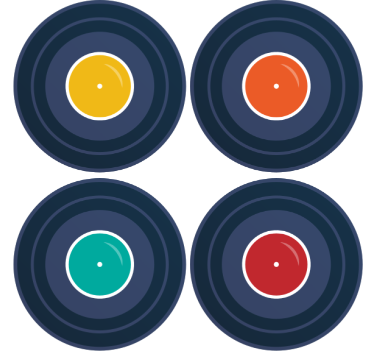 Portavasos frikis inspiración en vinilo colorido - TenVinilo