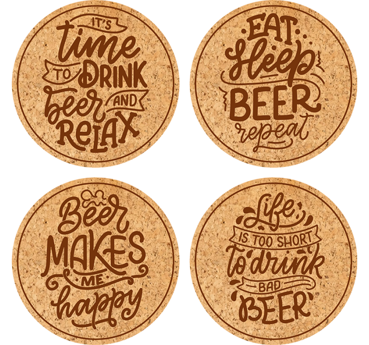 Posavasos con frases Diferentes textos de cerveza - TenVinilo