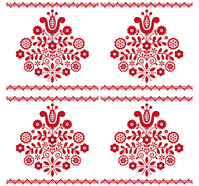 Portavasos motivo floral folklórico - TenVinilo