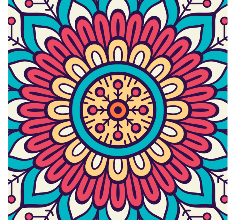 Portavasos patrón floral circular - TenVinilo