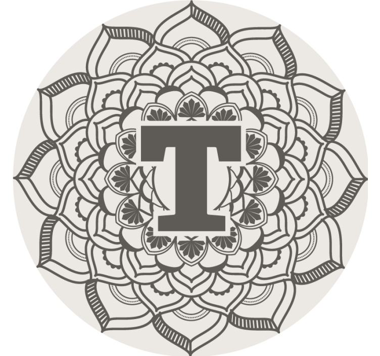 Portavasos cerveza decoración monograma floral - TenVinilo