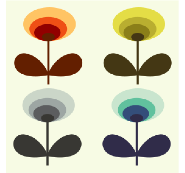 Portavasos formas florales capas - TenVinilo