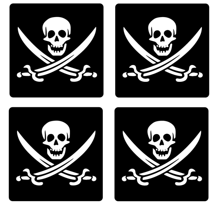 Posavasos frikis Pirata jolly roger - TenVinilo