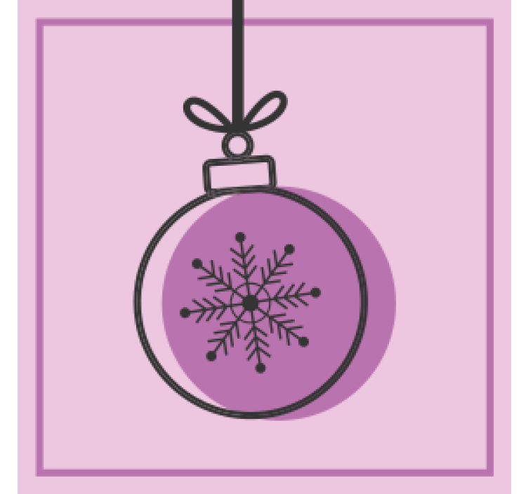 Posavasos navideño Bola de copo de nieve rosa - TenVinilo