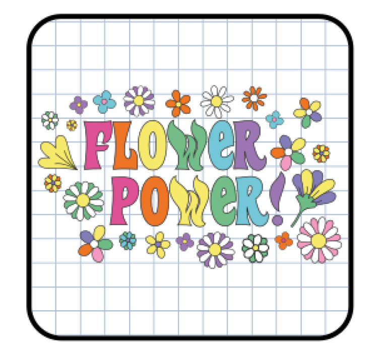 Posavasos vintage Lema de flower power con flores - TenVinilo