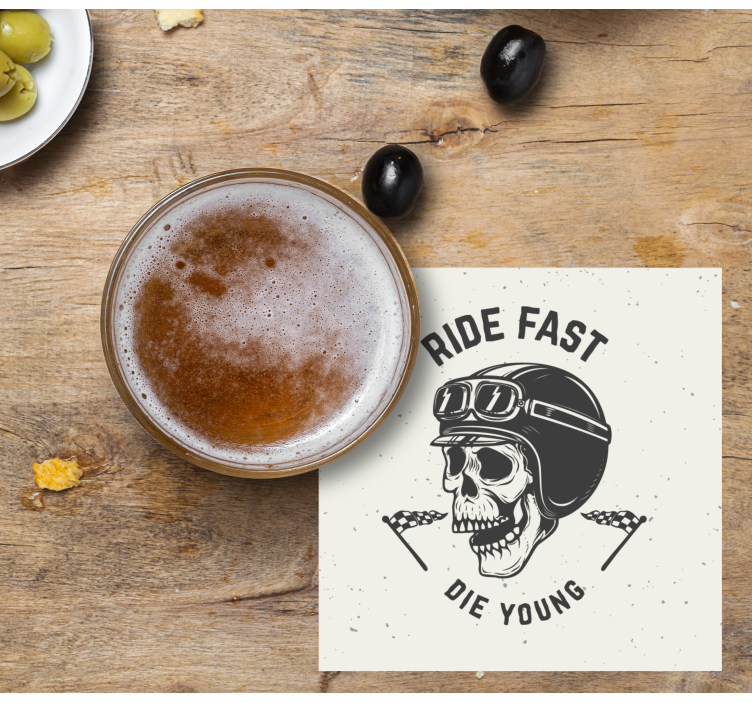 Portavasos frikis calavera con gafas de carreras - TenVinilo