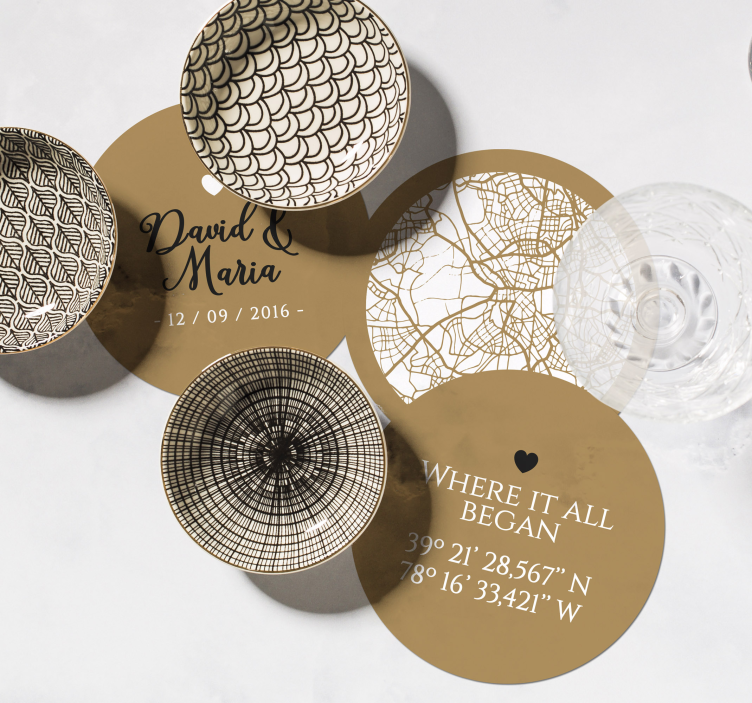 Posavasos personalizable Donde todo comenzo - TenVinilo