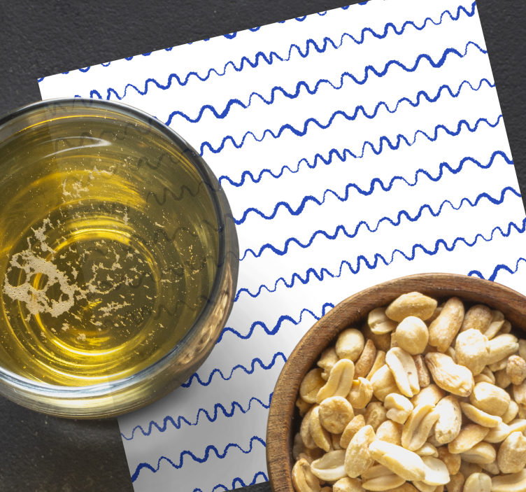 Posavasos textura Líneas onduladas azul marino - TenVinilo