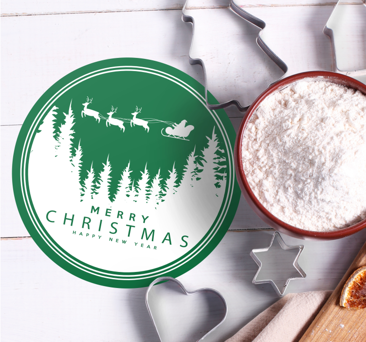 Posavasos navideño Feliz navidad con telones de fondo de navidad - TenVinilo